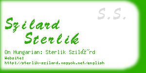 szilard sterlik business card